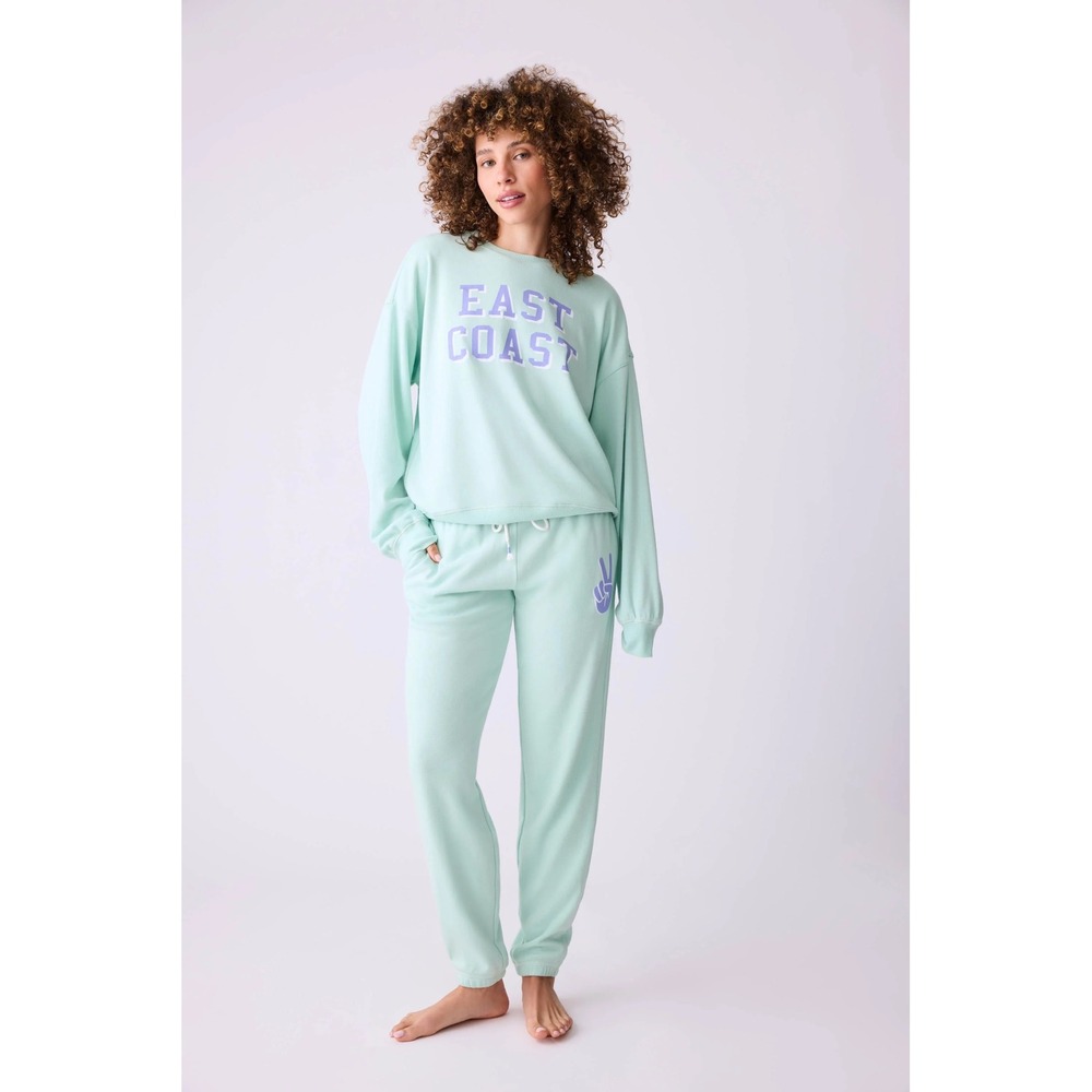 P.J. Salvage East Coast Mint Green Lounge Set S Cozy Soft Sweatshirt Joggers‎